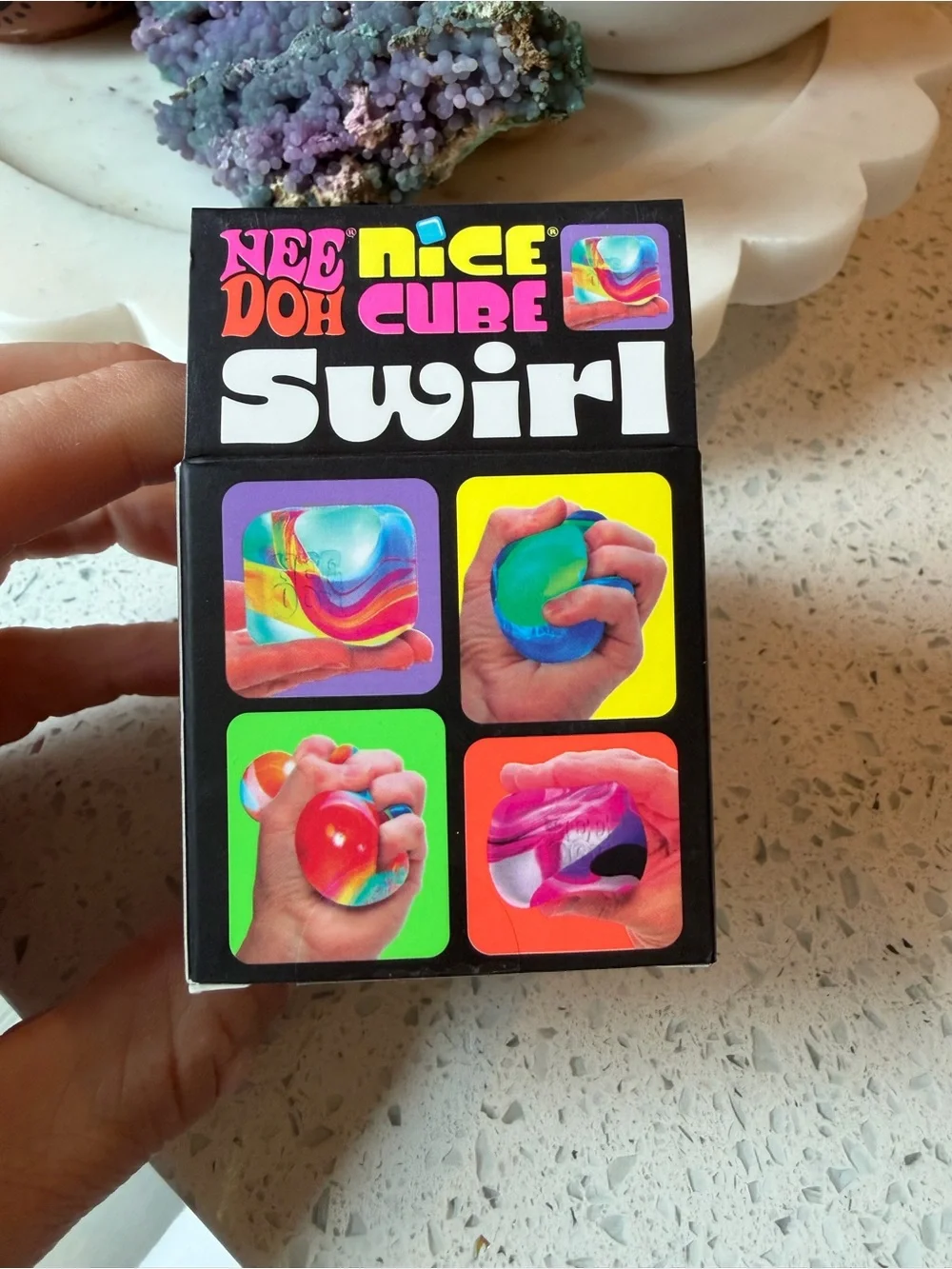🔥Brand New 🔥Nee Doh Nice Cube Swirl Super Solid Squish - Purple Blue Pink